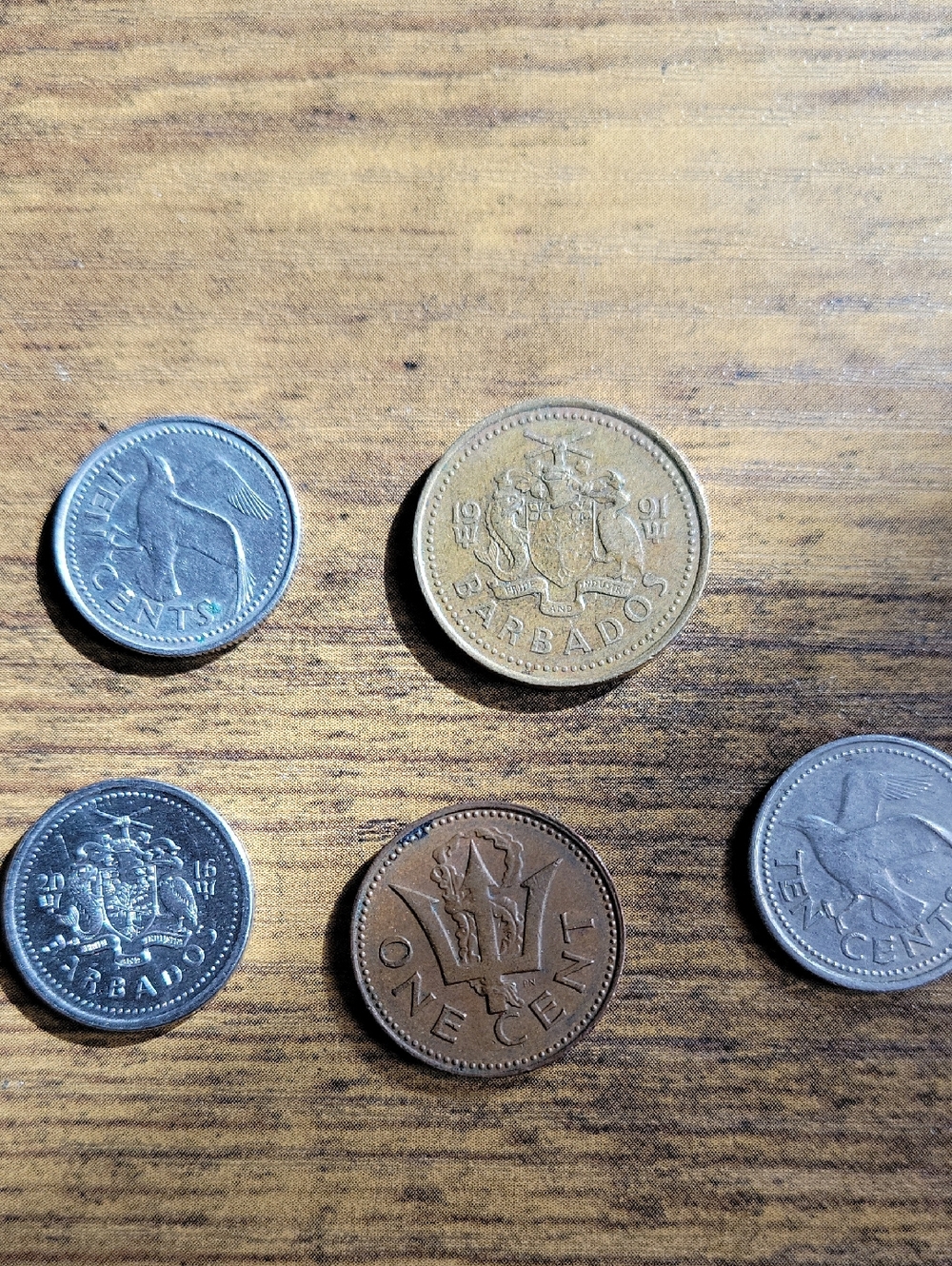 Barbados One Cent & Coin Set - Brown and Silver